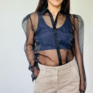 Express Sheer Button down shirt